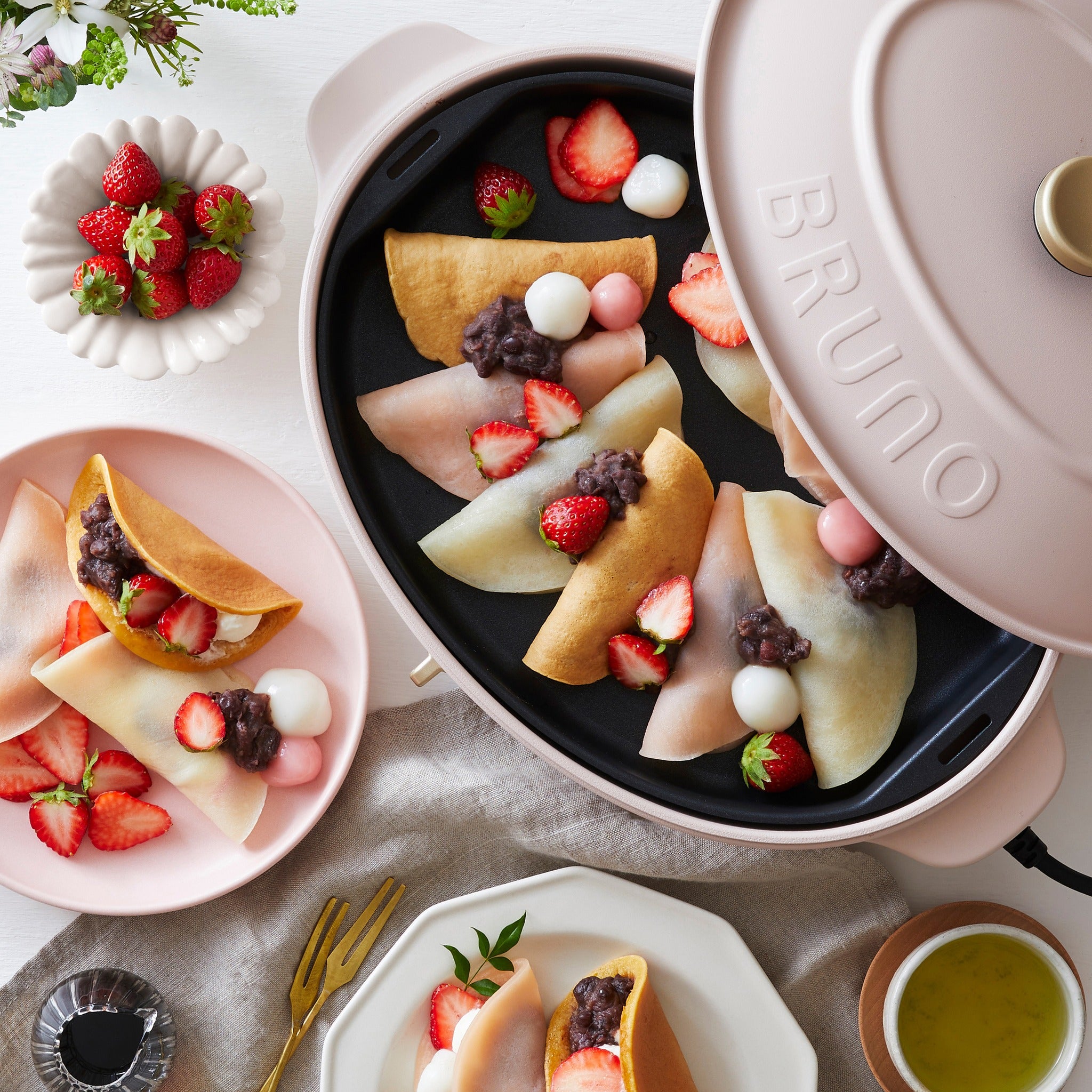BRUNO Oval Hot Plate (Limited, Pink Beige) (Preorder